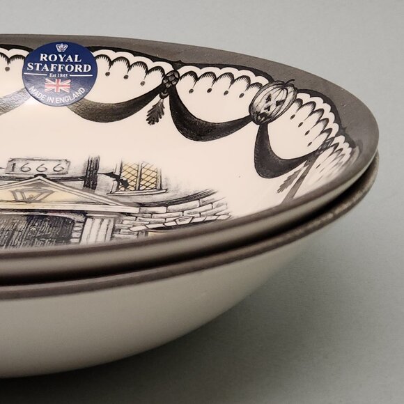 Set of 2  Large Pasta or Serving Bowls - Royal Stafford Haunted House China - Picture 2 of 6